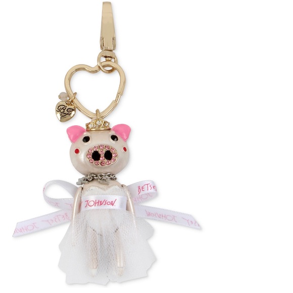 Betsey Johnson Pig Bride Keychain - Picture 2 of 3